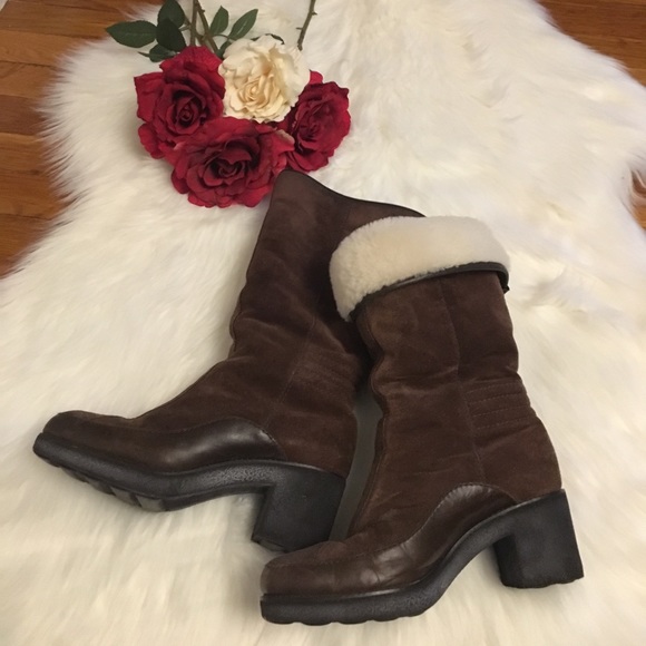 Cole Haan Shoes - Cole Haan Brown Suede Leather Winter Boots size 7B